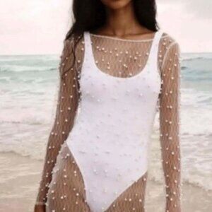 Ezili Bridal Pearl/Mesh Cover Up
